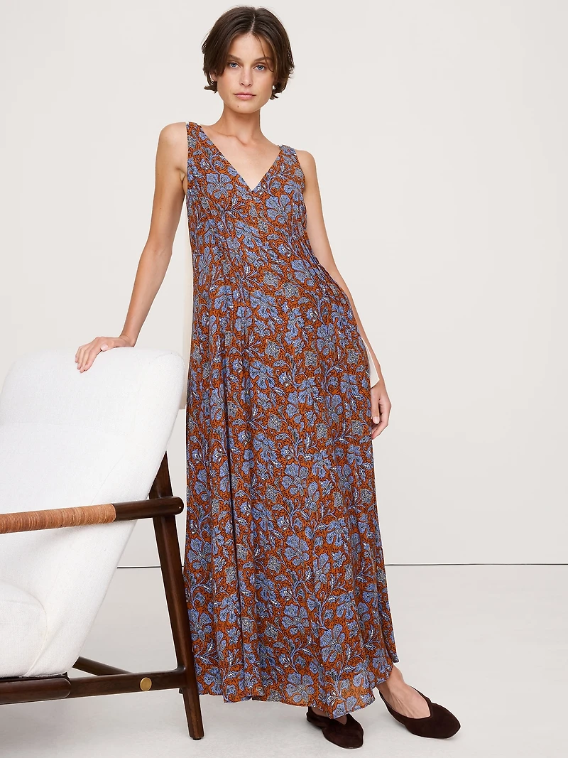 Pintuck Maxi Dress