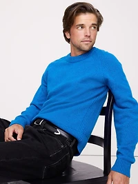 Italian Merino-Blend Crew-Neck Sweater