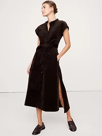 CORDUROY MIDI SHIRT DRESS