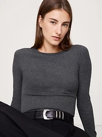 Ribbed Crew-Neck T-Shirt