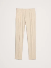 Herringbone Cotton-Linen Relaxed Suit Pant