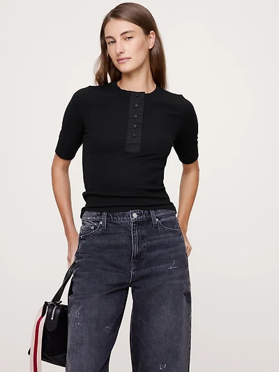 RIBBED HENLEY