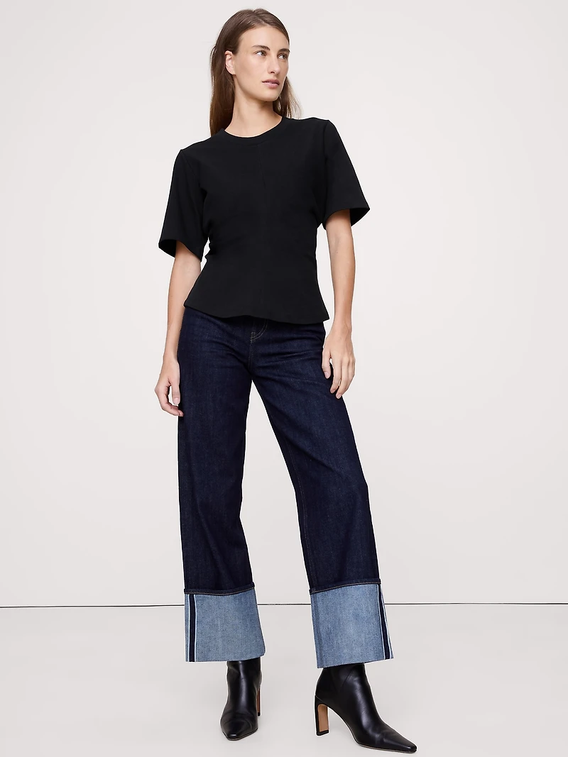 COTTON DRAPED T-SHIRT