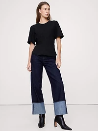 COTTON DRAPED T-SHIRT