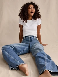 High-Rise Loose Twisted Barrel Jean