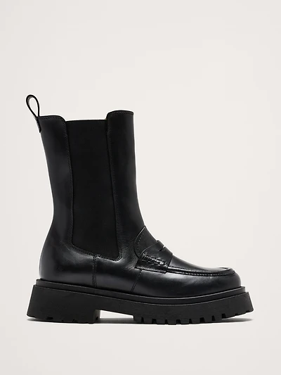 Italian Leather Penny Chelsea Boot