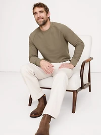 SLUB DOUBLE-KNIT ZIG-ZAG T-SHIRT
