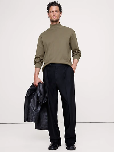 Silky-Cotton Turtleneck T-Shirt