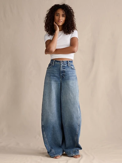 High-Rise Loose Twisted Barrel Jean
