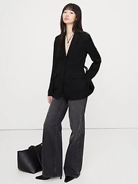 Boyfriend Drapey Twill Belted Blazer