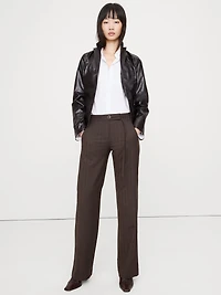 Mid-Rise Bootcut Wool-Blend Flannel Pant