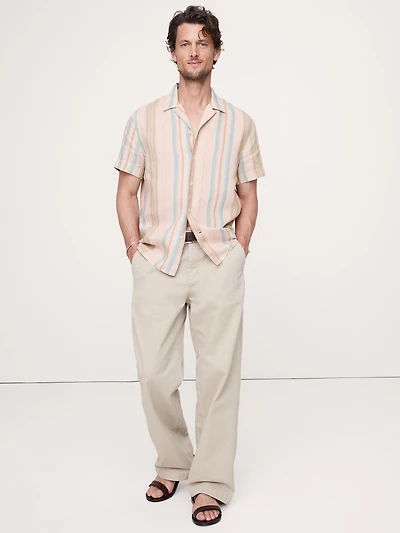Standard-Fit Linen-Cotton Resort Shirt