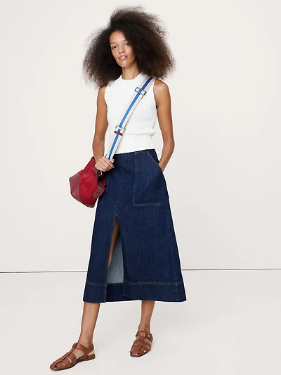 Denim Midi Skirt