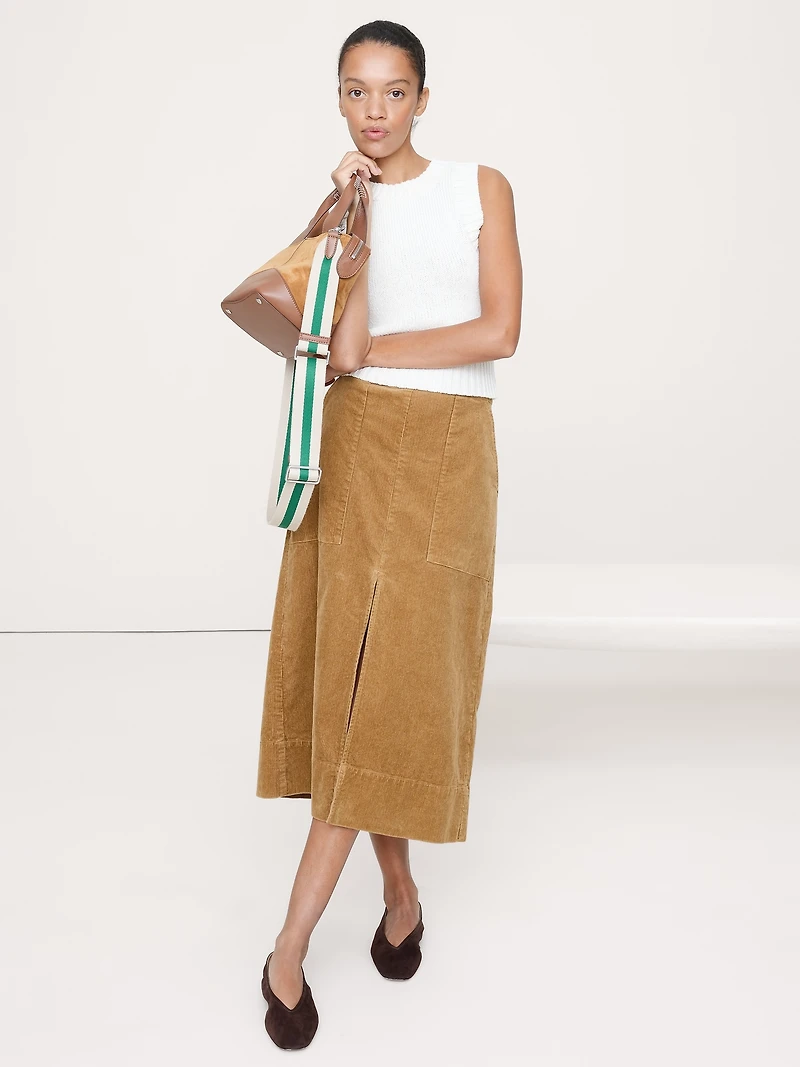 Corduroy Midi Skirt