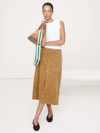 Corduroy Midi Skirt