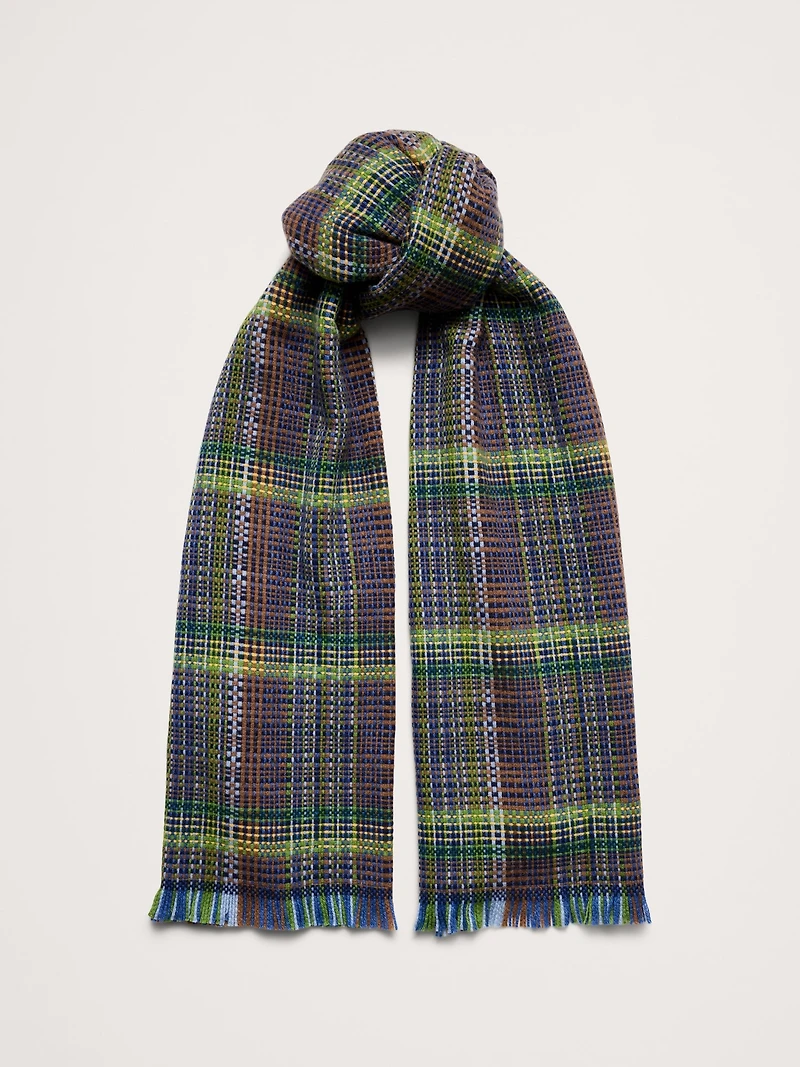 Italian Plaid Wool-Blend Scarf