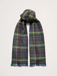 Italian Plaid Wool-Blend Scarf