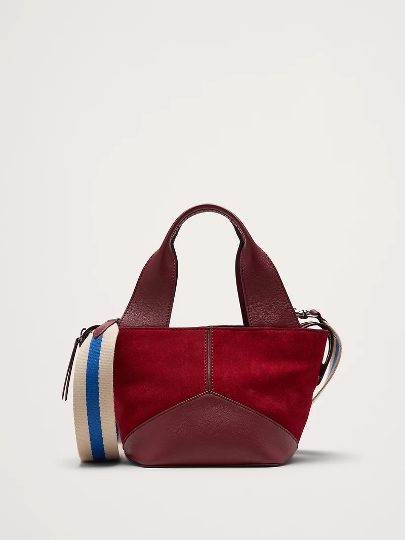 Leather & Suede Mini Zip Tote