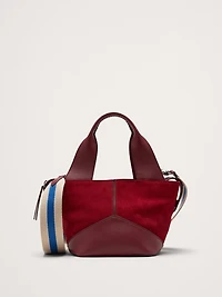 Leather & Suede Mini Zip Tote