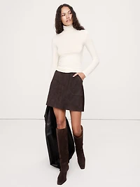 Luxe Wool-Blend Turtleneck T-Shirt