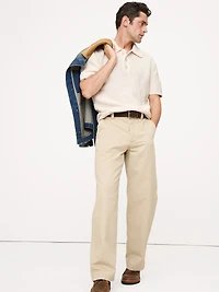 Cotton Honeycomb Sweater Polo Shirt