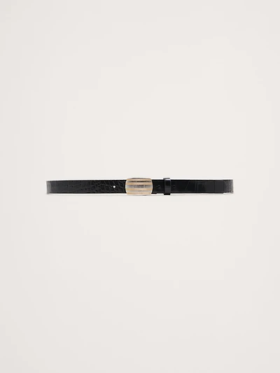 Embossed Leather Plaque-Buckle Belt