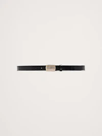 Embossed Leather Plaque-Buckle Belt