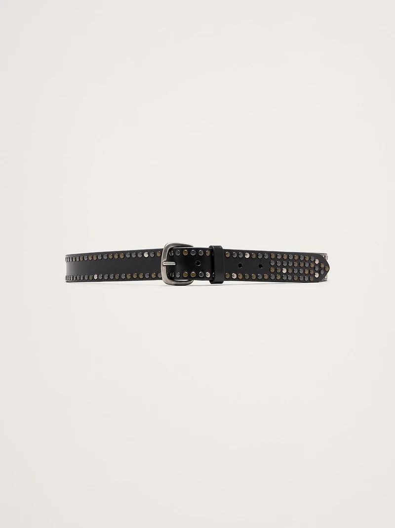 Studded Leather Belt
