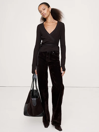 Ribbed Wrap Top