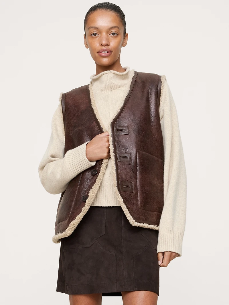 Reversible Shearling Vest