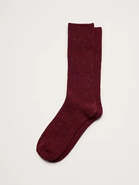 Donegal Ribbed Sock with Wool