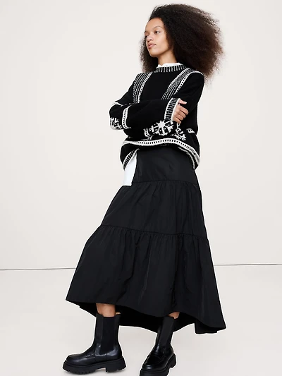 Tiered Midi Skirt