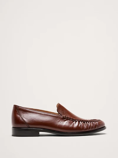 Leather Moc-Toe Loafer
