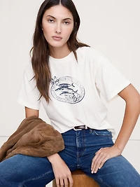 Cotton Slub Boyfriend Graphic T-Shirt