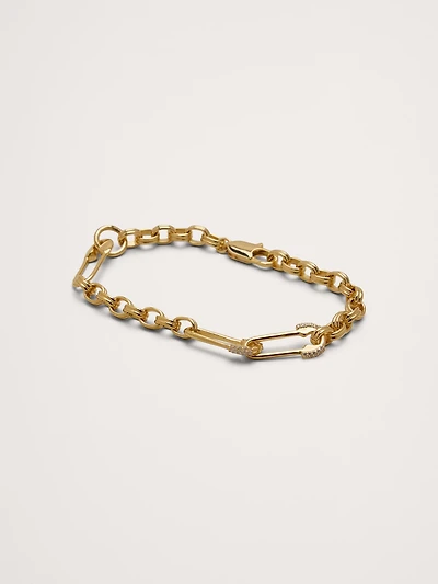 Rhinestone Safety Pin Bracelet