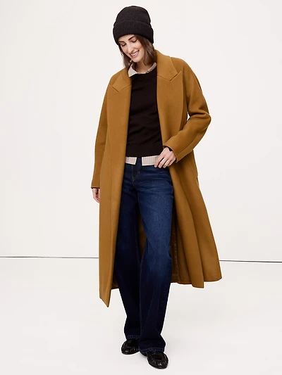 Italian Wool-Cashmere Wrap Coat