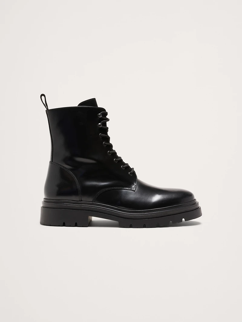 Italian Leather Combat Boot