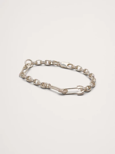 Rhinestone Safety Pin Bracelet