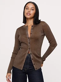 Metallic Cardigan Sweater