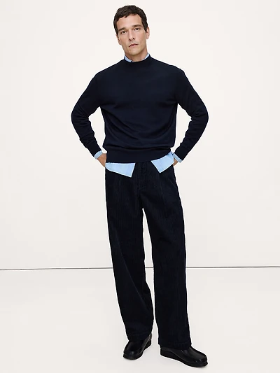 Loose Pleated Corduroy Pant