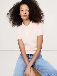 Lightweight Brushed Cashmere Sweater Polo Shirt