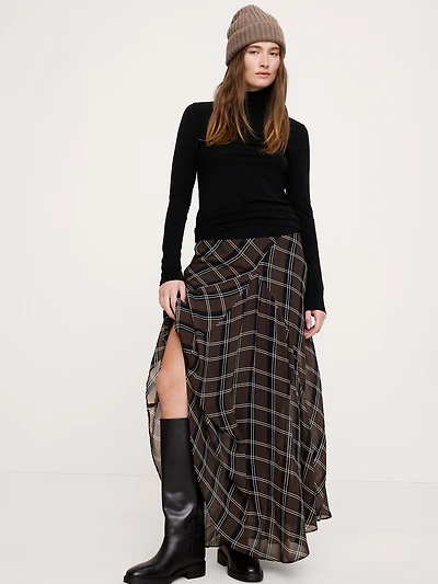 Luxe Wool-Blend Turtleneck T-Shirt