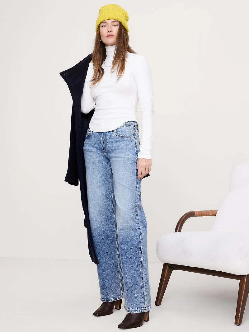 Ribbed Turtleneck T-Shirt