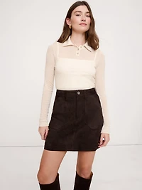 Sheer Lyocell-Wool Polo Shirt