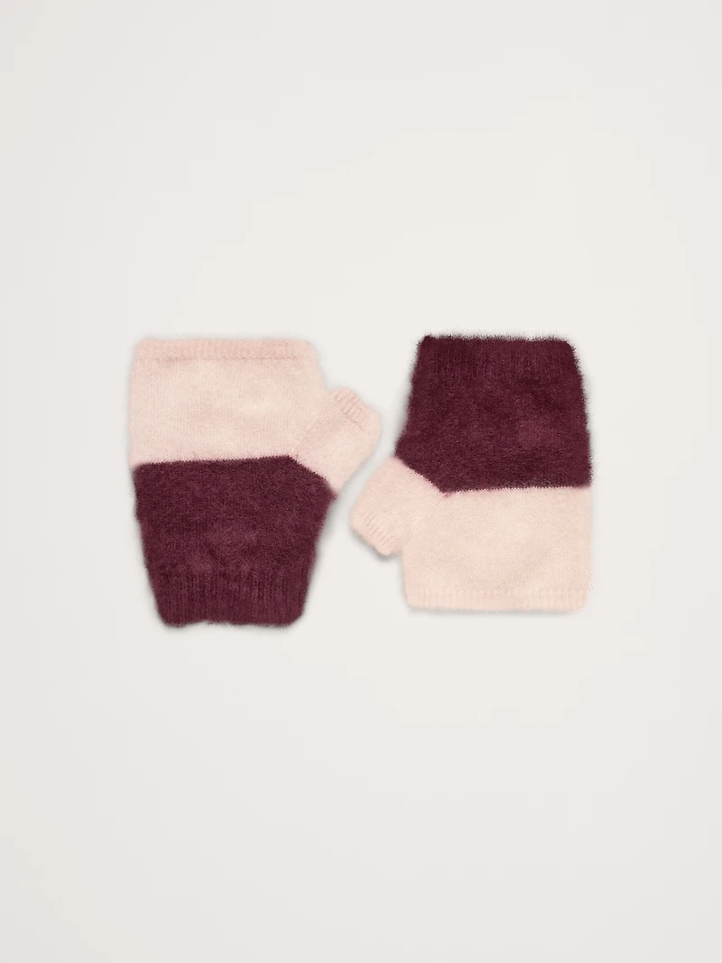Brushed Wool-Cashmere Fingerless Gloves