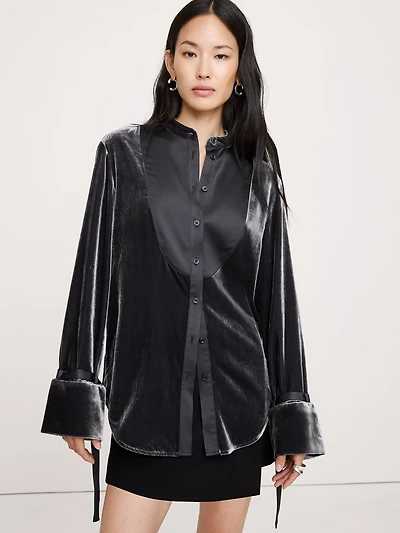 Velvet Tuxedo Shirt