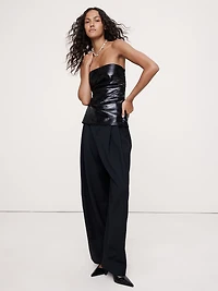 Sequin Ruched Strapless Top