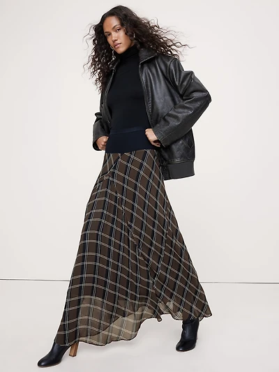 Drapey Georgette Maxi Skirt