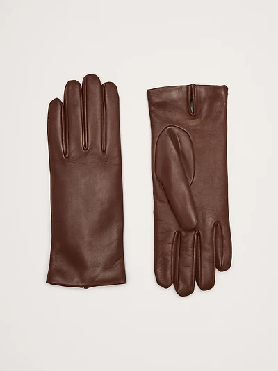 Italian Leather Cashmere-Lined Gloves