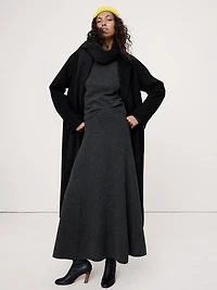 Merino-Cotton Midi Sweater Skirt